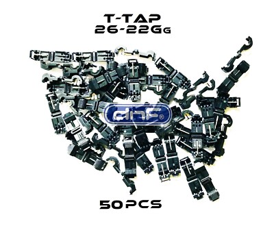50 PACK 26-22 AWG 22-26 GAUGE T-TAPS ELECTRICAL WIRING - SHIPS FREE TODAY!