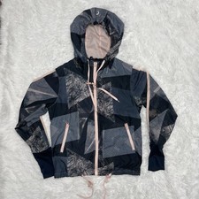 Zyia Active Women  s Windbreaker Jacket Size Medium M Full Zip Hoodie Lined Print