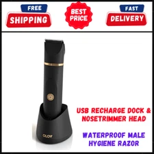 OLOV Electric Groin Hair Trimmer - Nose Hair Trimmer, Replaceable Ceramic Blade