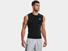 Under Armour Men's HeatGear Armour Compression Sleeveless Shirt 1361522 Black