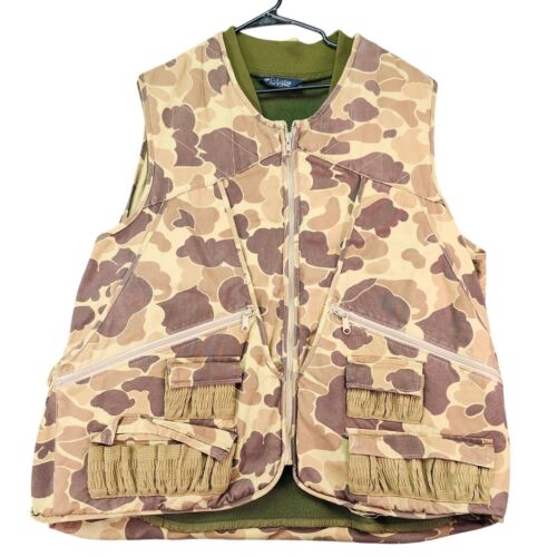 Columbia Duck Camo Hunting Vest Full Zip Pockets Outdoors XXL Made USA