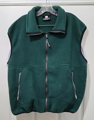 VTG Snowcreek Polartec Vest Men L Green Fleece Outdoor Gorpcore Full Zip USA