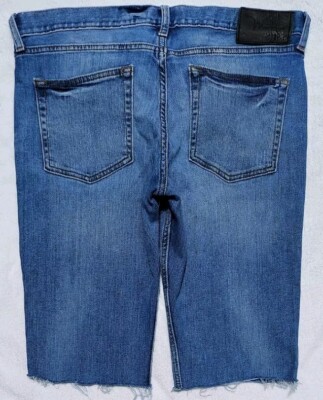 MARC ANTHONY Men's Slim Fit Blue Denim Shorts Cutoffs EUC Size 36x14 (Tag 34x30)