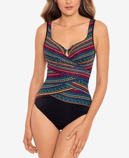 Miraclesuit Women  s Layered Escape Underwire One-Piece Swimsuit sz 10 new nwt