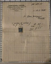 Ricevuta Acquisto 1934 Ferramenta Vincenzo Volpe Sapri Ing. Giovagnoni Pisciotta
