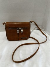 Kenneth Cole Reaction Brown crossbody Bag With Zipper Accents, Detachable Strap