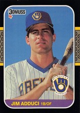 1987 Donruss - Jim Adduci #495 REVERSE Text Back & Regular Variation
