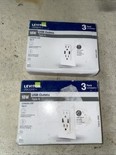 2 Leviton 3-Pack 15 Amp Tamper Resistant Duplex Outlets T5632-3BW - White
