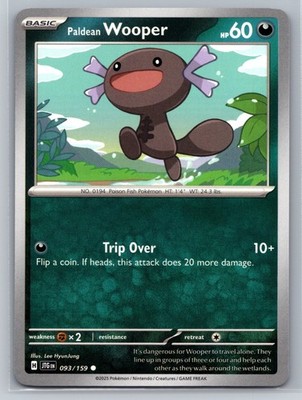 Paldean Wooper 093/159 Journey Together Dark-Type Basic Trip Over Pokemon TCG