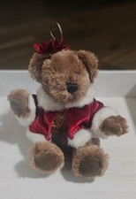 Vintage Dan Dee Collector s Choice Teddy Bear 6" Plush Red Velvet Coat Flower
