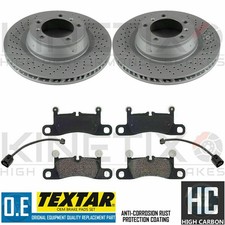 FÜR PORSCHE 911 3.4 CARRERA 991 HINTEN GELOCHT BREMSSCHEIBEN TEXTAR BELÄGE KABEL 330m