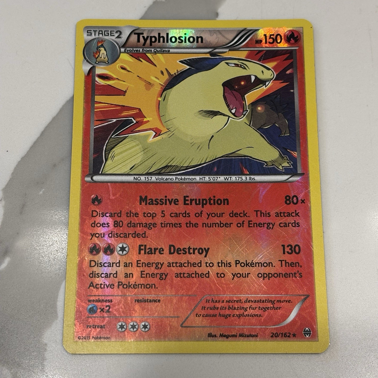 Pokémon TCG Typhlosion 20/162 XY Breakthrough Reverse Holo Rare LP (2015)
