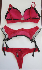 NWT - Victoria's Secret Sexy Little Things Push up Balconet Bra, Garter & Thong