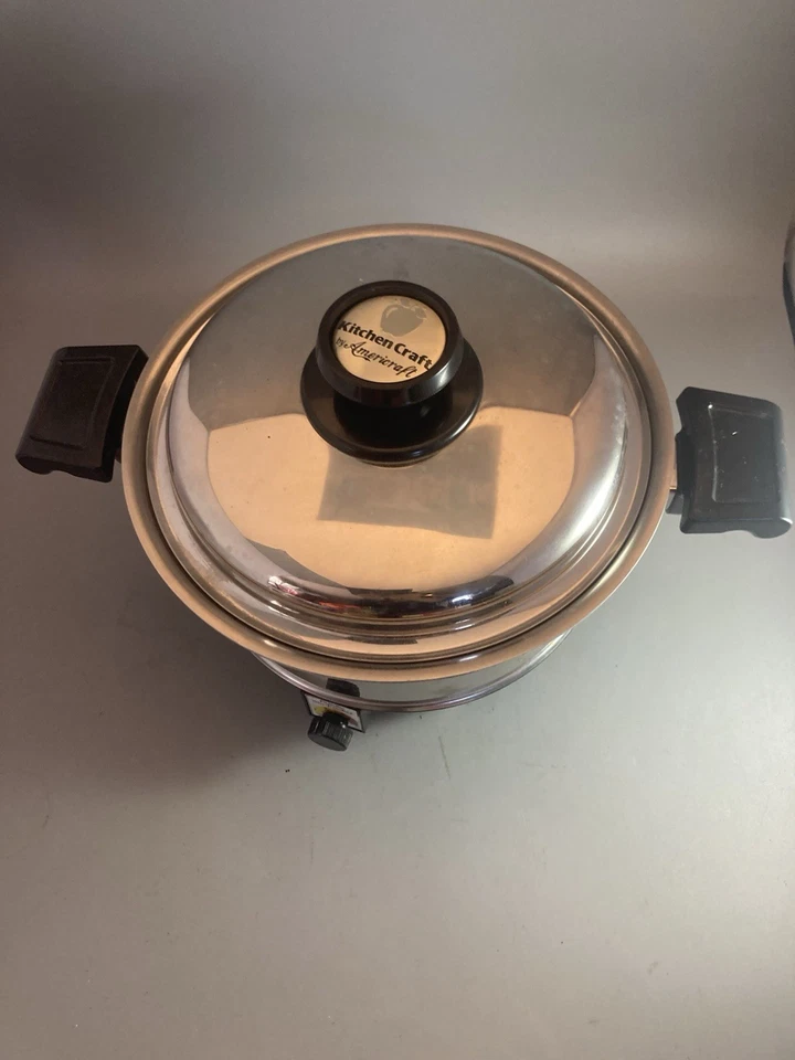 Kitchen Craft WEST BEND Missing Cord Familie 4qt Slo-Cooker Slow Stainless VTG - Image 2 of 4