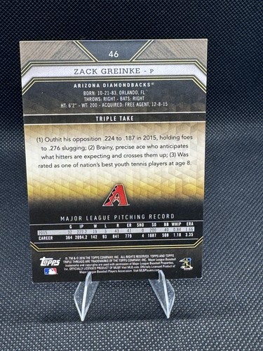 2016 Topps Triple Threads - Zack Greinke #46 Emerald /250 - Picture 2 of 3