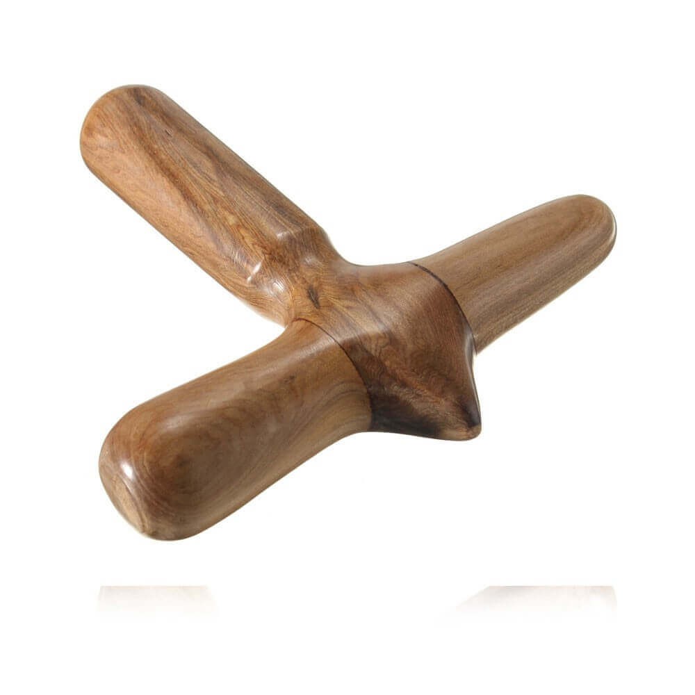 Marteau acupression en bois naturel de hêtre de 20 cm pour massage corporel
