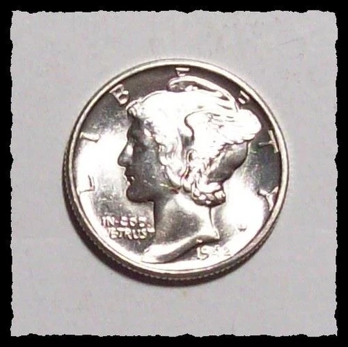 1942-D MERCURY DIME Blast White Killer Luster GEM BU FSB  #23D60 .900 SILVER