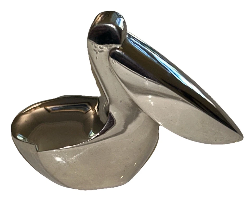 Estatuilla de pelícano chapada en plata Dansk International Designs JHQ Dinamarca de colección Foto 3 de 4