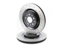 FOR MASERATI GHIBLI QUATTROPORTE PERFORMANCE DRILLED REAR BRAKE DISCS PAIR 345MM