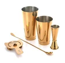 Mercer Culinary M37101GD Barfly Basics Set, 5-pieces, Gold, New