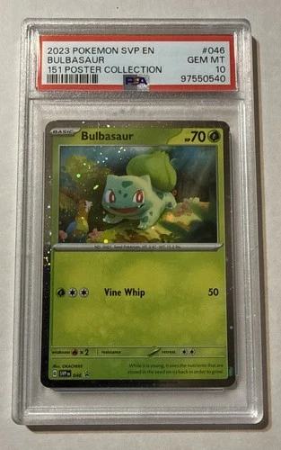 2023 Pokemon Scarlet & Violet  046 Bulbasaur 151 Poster Collection PSA 10 GEM MT