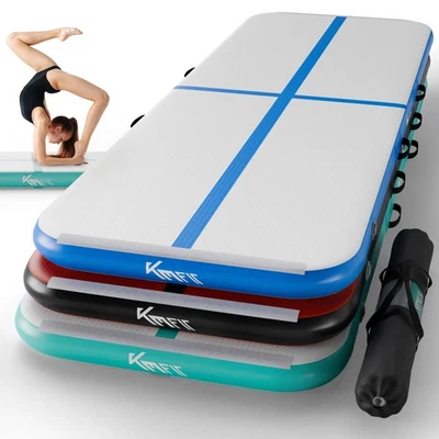 KM-Fit Turnmatte Aufblasbar Airtrack Fitness & Sport Matte Gymnastikmatte 4 m