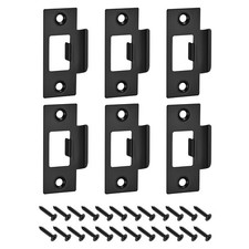 6Pcs T Door Strike Plate 70mm x 40mm Door Latch Deadbolt Strike Plate Black