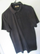 TASSO-ELBA-Supima Cotton Medium Men's Short Sleeve soft Polo Black-India made