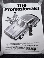 Corgi Toys  The Professionals Ford Capri Poster Advert Sign  1980  Mint Rare