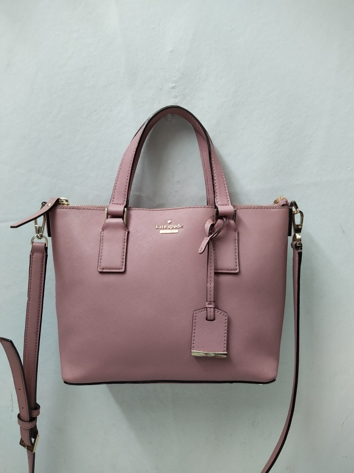 Kate Spade New York Dust Pink Leather Double Handles Zipper Satchel Bag image 8