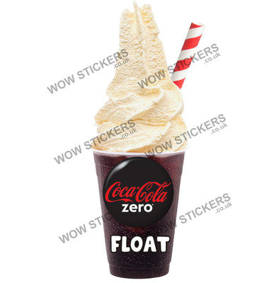 Coke Zero Ice Cream Float Aufkleber Sticker Eiswagen Cola Cafe (Größe wählbar)