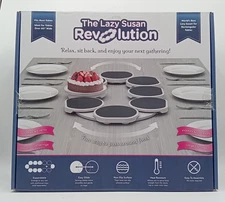 The Lazy Susan Revolution World's Best Lazy Susan for Rectangular Tables Grey