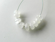 Moonstone, Lovely Faceted Rondelles, 5.5mm x 2-4mm Approx, Bag Of 9 Beads