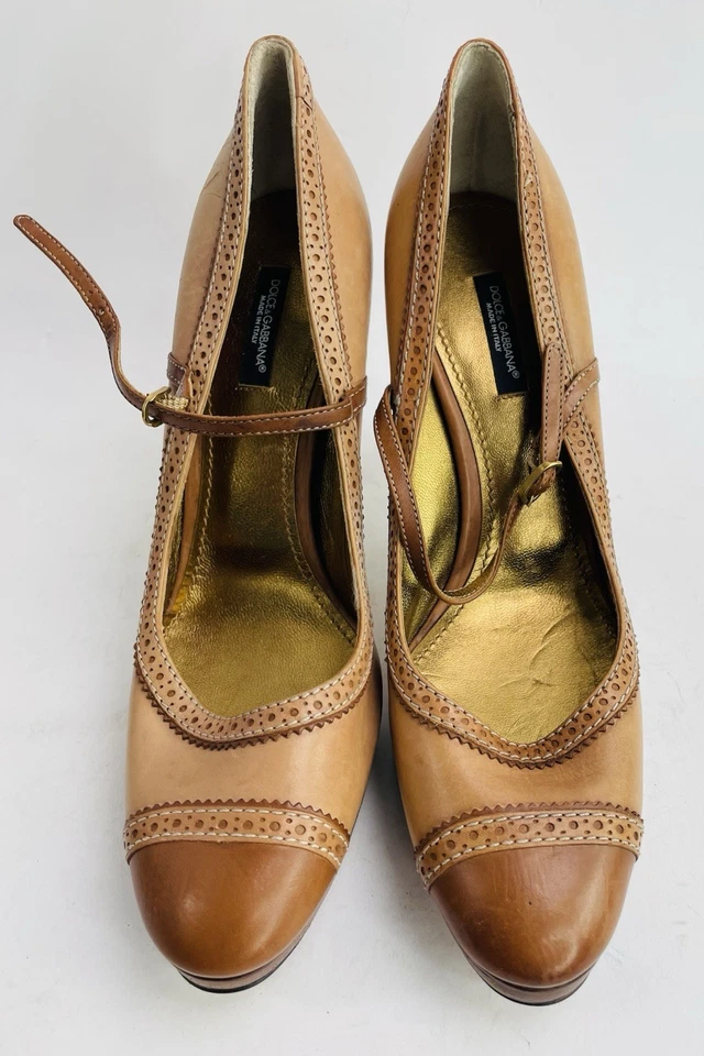 Dolce & Gabbana Leather Lasercut Accents Pumps size 39 - Image 3 of 4