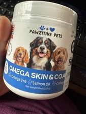 Omega 3 Fish Oil for Dogs Chews - Dog Skin  Coat Supplement for Itch Relief, H