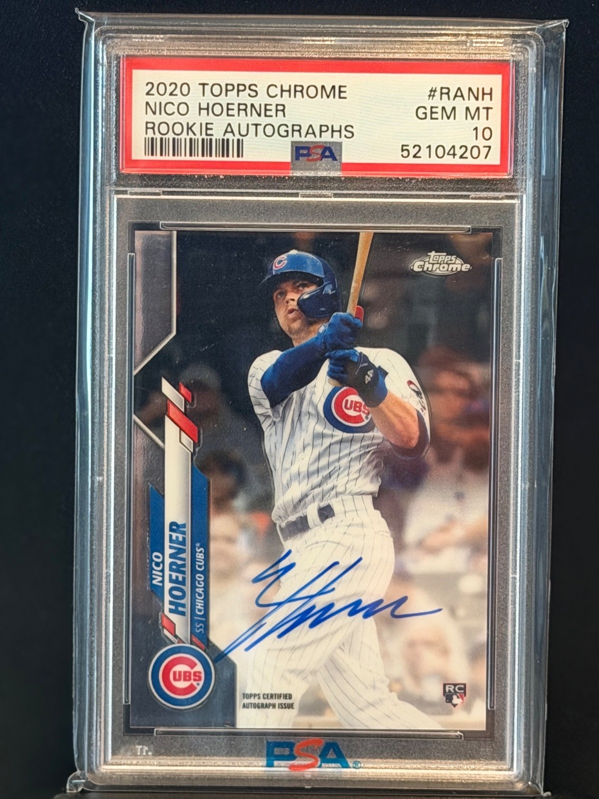2020 Nico Hoerner Topps Chrome Auto PSA 10