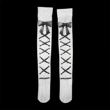 Gothic printed white graffiti punk pattern printed long socks Harajuku kne