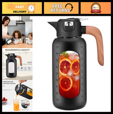 Large 84 oz Glass Pitcher with Lid & Handle - Perfect for Iced Tea, Coffee, Juic