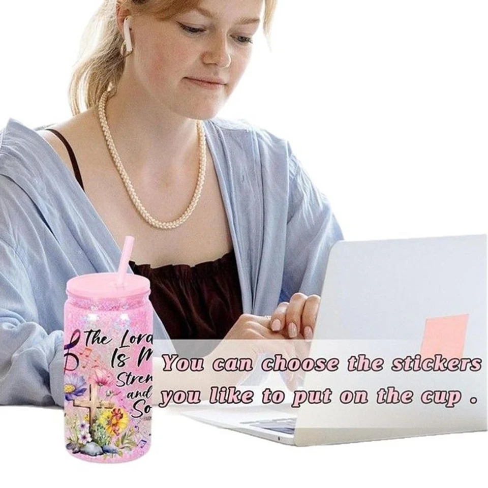 Reusable Water Bottles Break-Resistant Snow Globe Tumbler  Holiday Gifts - Image 3 of 4