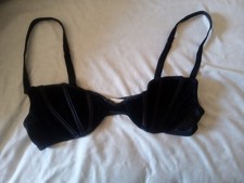 Vintage Victoria's Secret 90s Black Velvet Bra - Made in USA/ Size 34B