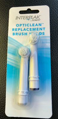 Interplak by Conair OptiClean Replacement Brush Heads 2 Count -Brand New, Sealed