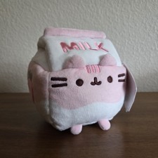 NWT Gund Pusheen Strawberry Milk Carton Sip 5" Plush Cat Kitty Stuffed Animal