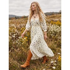 Free People Bohemian Cottage Ethereal Dainty Morning Meadows Maxi Dress XL NWT