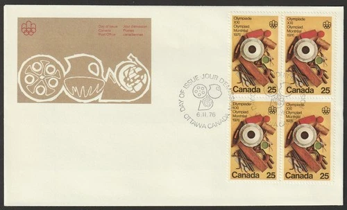 Canada #685, Olympic Arts and Culture, Block, Official First Day Cover, FDC 1976