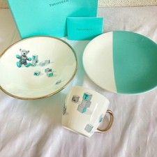 Vintage Tiffany  Co. Kid's Tableware Bear Mug  Plates Bone China Japan
