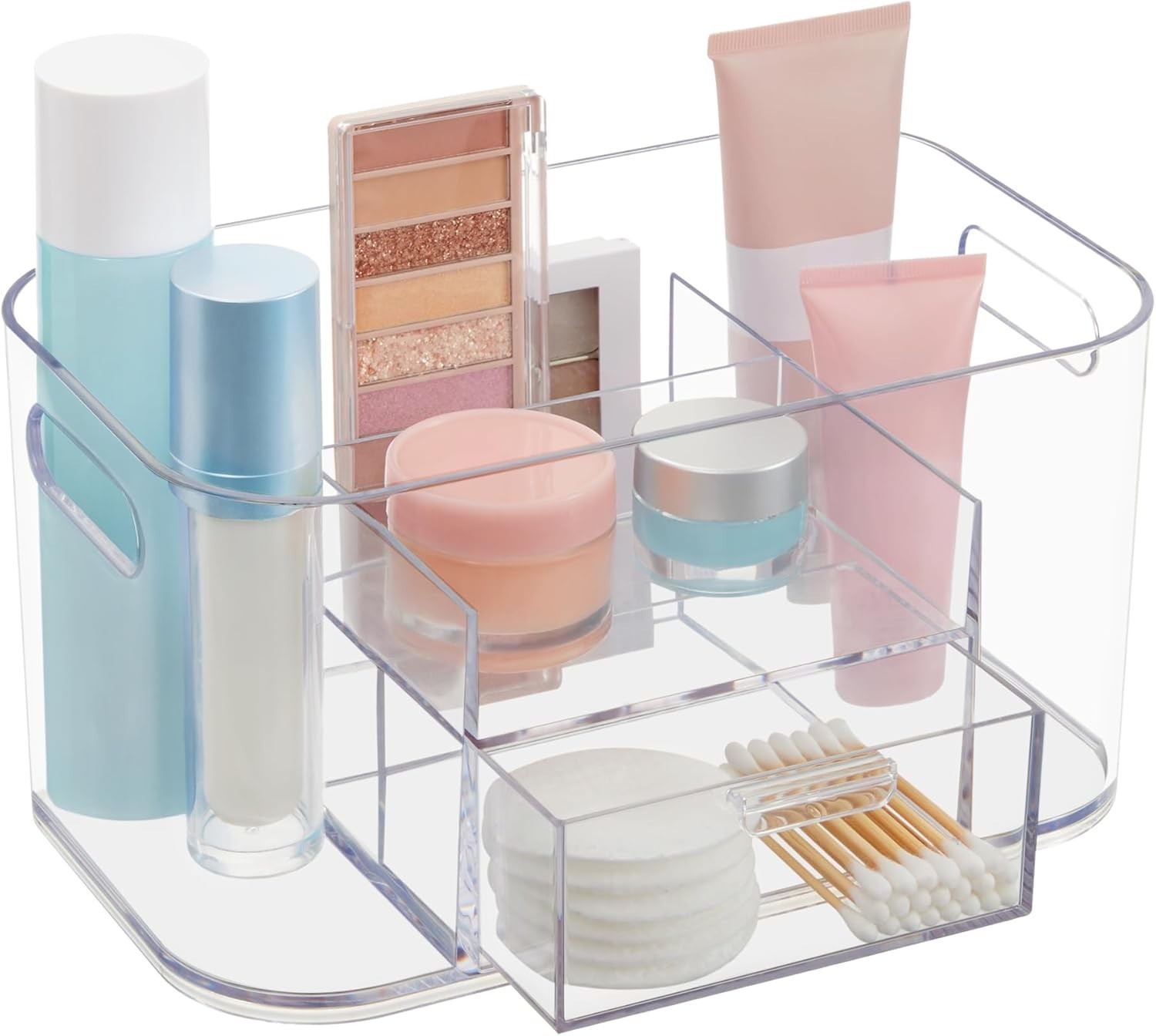 Bliss Clear Countertop Makeup Organizer with Divided Compartments  