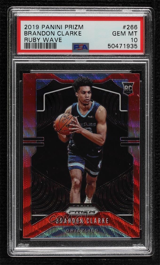 2019-20 Panini Prizm Rookie Ruby Wave Brandon Clarke #266 PSA 10 GEM MT tz1