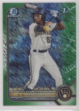 2022 Bowman Chrome Prospects Green Shimmer Refractor /99 Hendry Mendez 0j9w