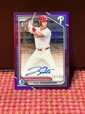 John Spikerman 2024 Bowman Draft 1st Bowman Auto Purple Refractor #/250 CPA-JSP