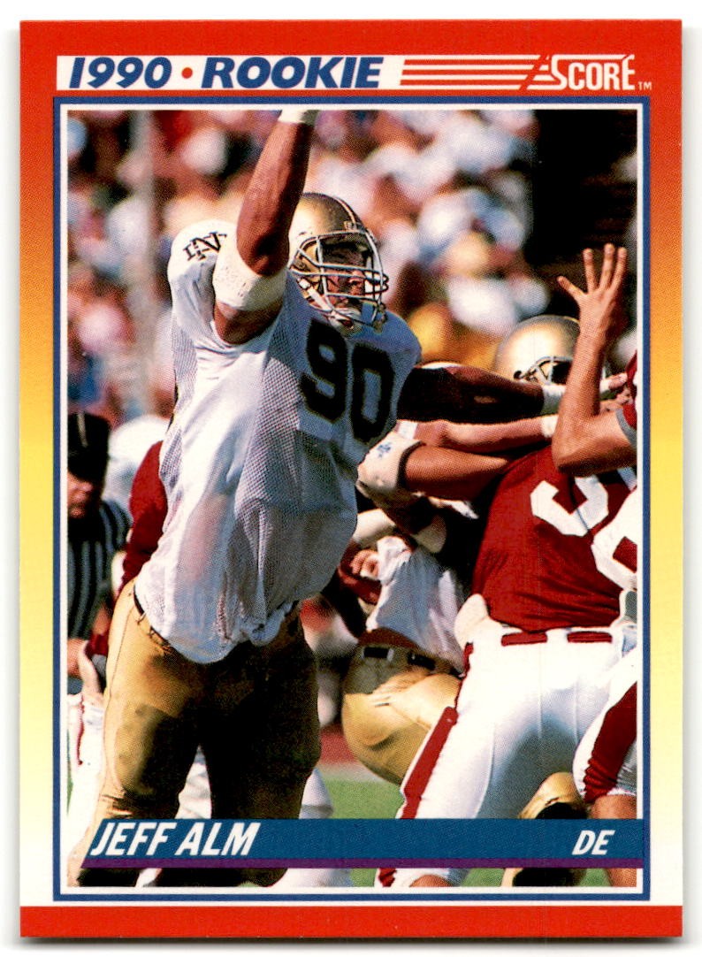 1990 Score #298 Jeff Alm Notre Dame Fighting Irish Rookie | eBay
